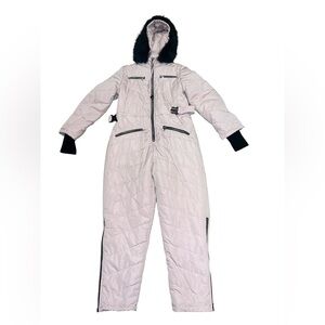 Stylish Quilted Snowsuit with Hood, Pink
Size: Large